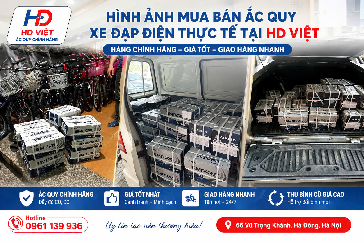 Hình ảnh mua bán ắc quy xe đạp điện thực tế ở Hà Nội của HD Việt
