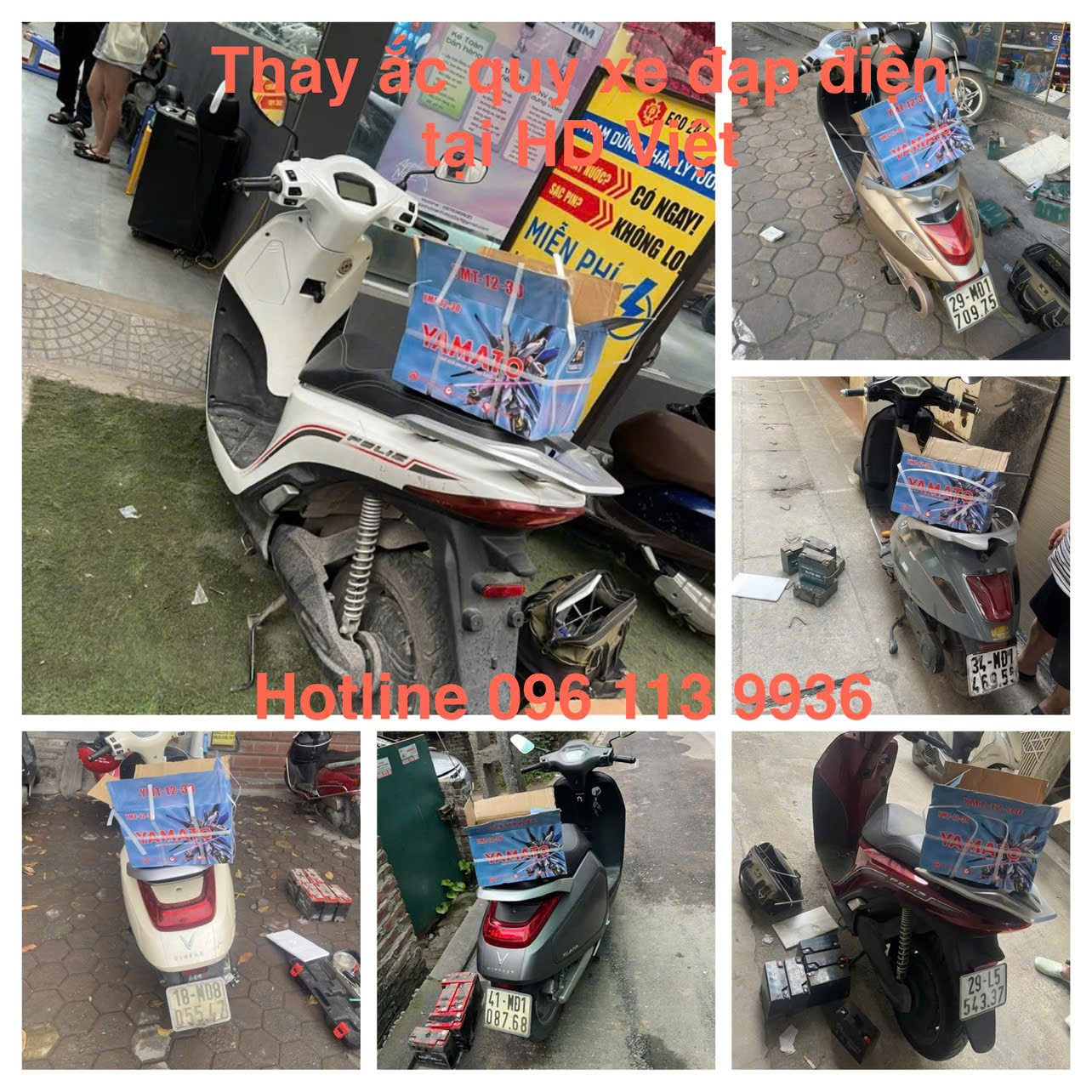 Thay ắc quy xe đạp điện tận nơi tại Tây Hồ của HD Việt